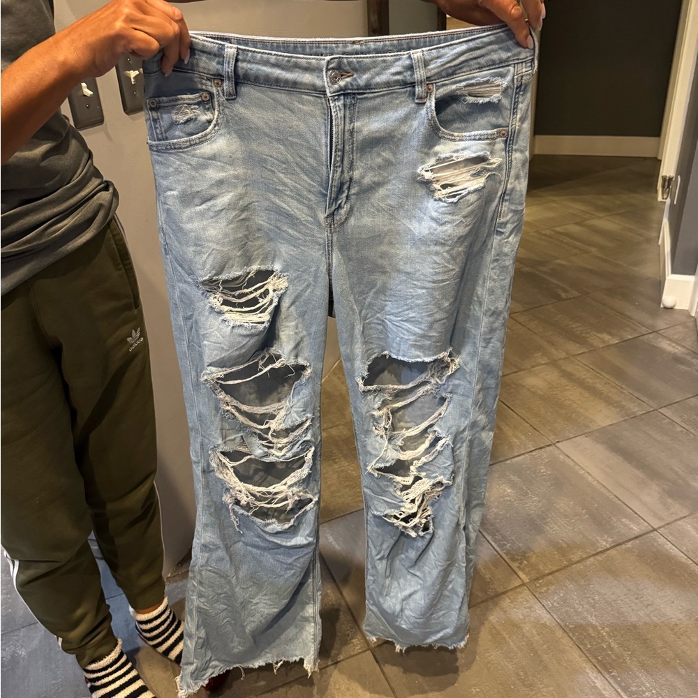 Distressed Light Blue Jeans